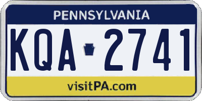 PA license plate KQA2741