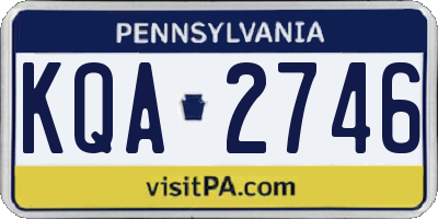 PA license plate KQA2746