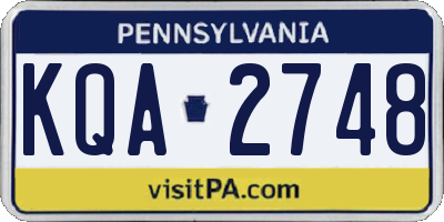 PA license plate KQA2748