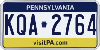 PA license plate KQA2764