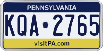 PA license plate KQA2765
