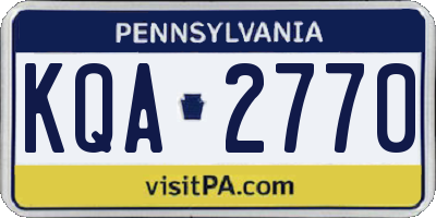 PA license plate KQA2770
