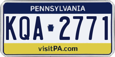 PA license plate KQA2771