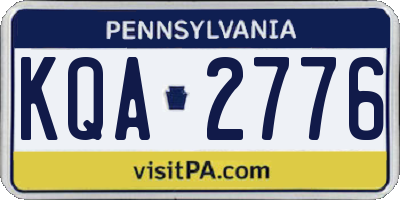 PA license plate KQA2776