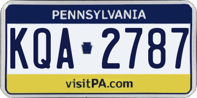 PA license plate KQA2787