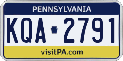 PA license plate KQA2791