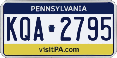 PA license plate KQA2795