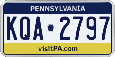 PA license plate KQA2797