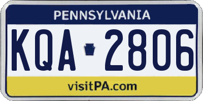 PA license plate KQA2806