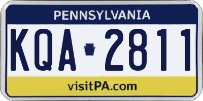 PA license plate KQA2811