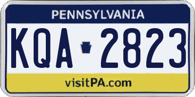 PA license plate KQA2823