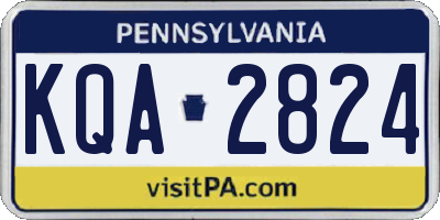 PA license plate KQA2824
