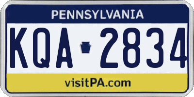 PA license plate KQA2834