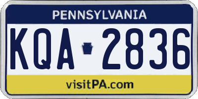 PA license plate KQA2836
