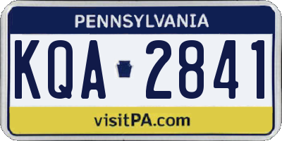 PA license plate KQA2841