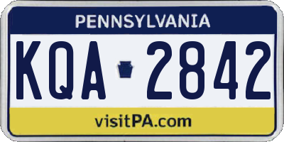 PA license plate KQA2842
