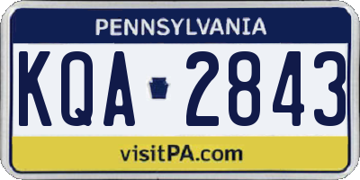 PA license plate KQA2843