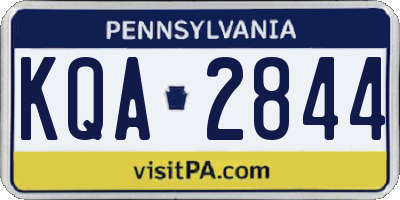 PA license plate KQA2844