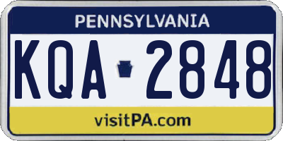 PA license plate KQA2848