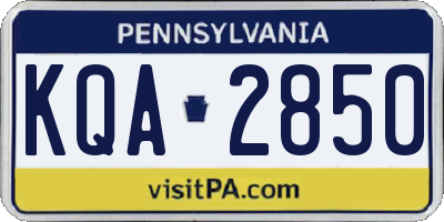 PA license plate KQA2850