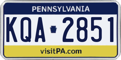 PA license plate KQA2851