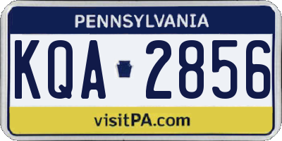 PA license plate KQA2856