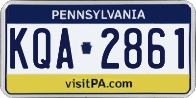 PA license plate KQA2861