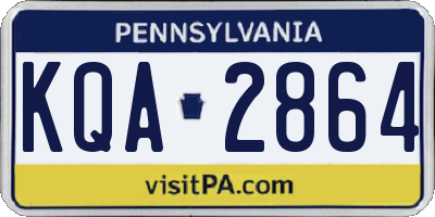 PA license plate KQA2864