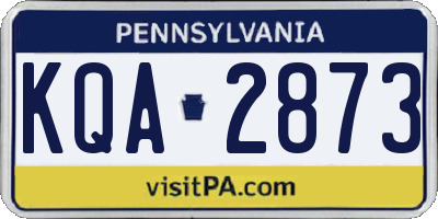 PA license plate KQA2873