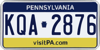 PA license plate KQA2876