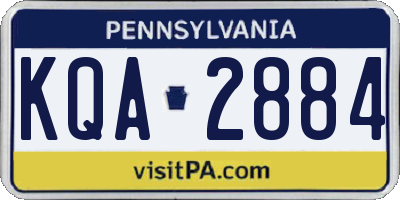 PA license plate KQA2884