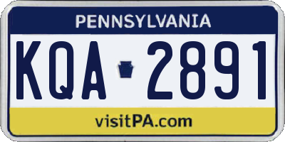 PA license plate KQA2891