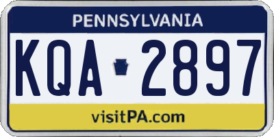 PA license plate KQA2897