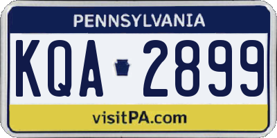 PA license plate KQA2899