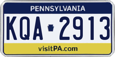 PA license plate KQA2913