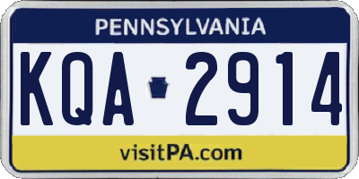 PA license plate KQA2914