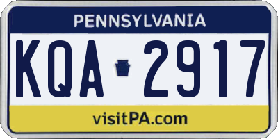 PA license plate KQA2917