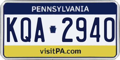 PA license plate KQA2940