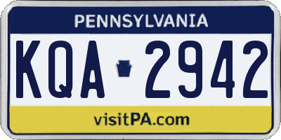 PA license plate KQA2942