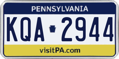 PA license plate KQA2944
