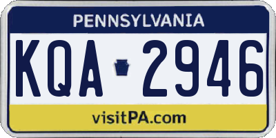 PA license plate KQA2946