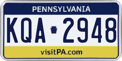 PA license plate KQA2948