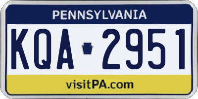 PA license plate KQA2951