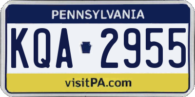PA license plate KQA2955