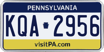 PA license plate KQA2956
