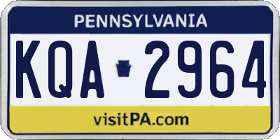 PA license plate KQA2964