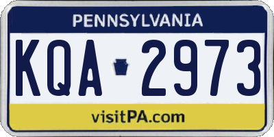 PA license plate KQA2973
