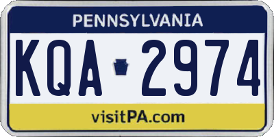 PA license plate KQA2974