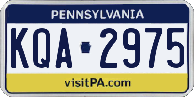 PA license plate KQA2975