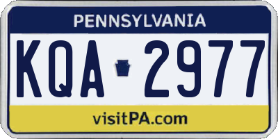 PA license plate KQA2977